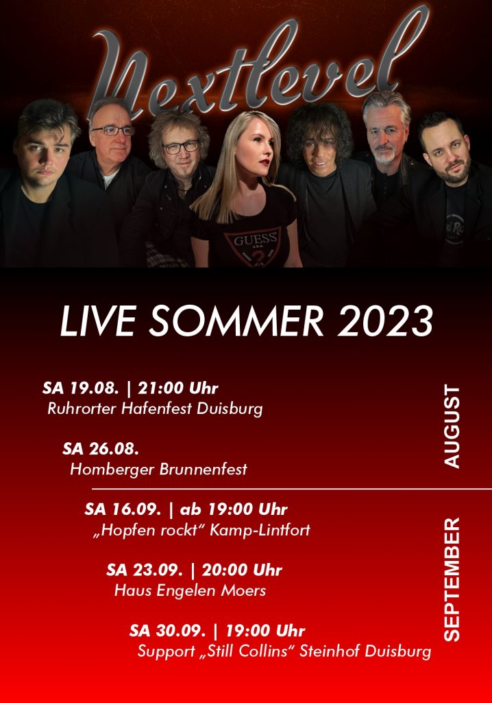 Nextlevel Band Auftritte Sommer / Herbst 2023